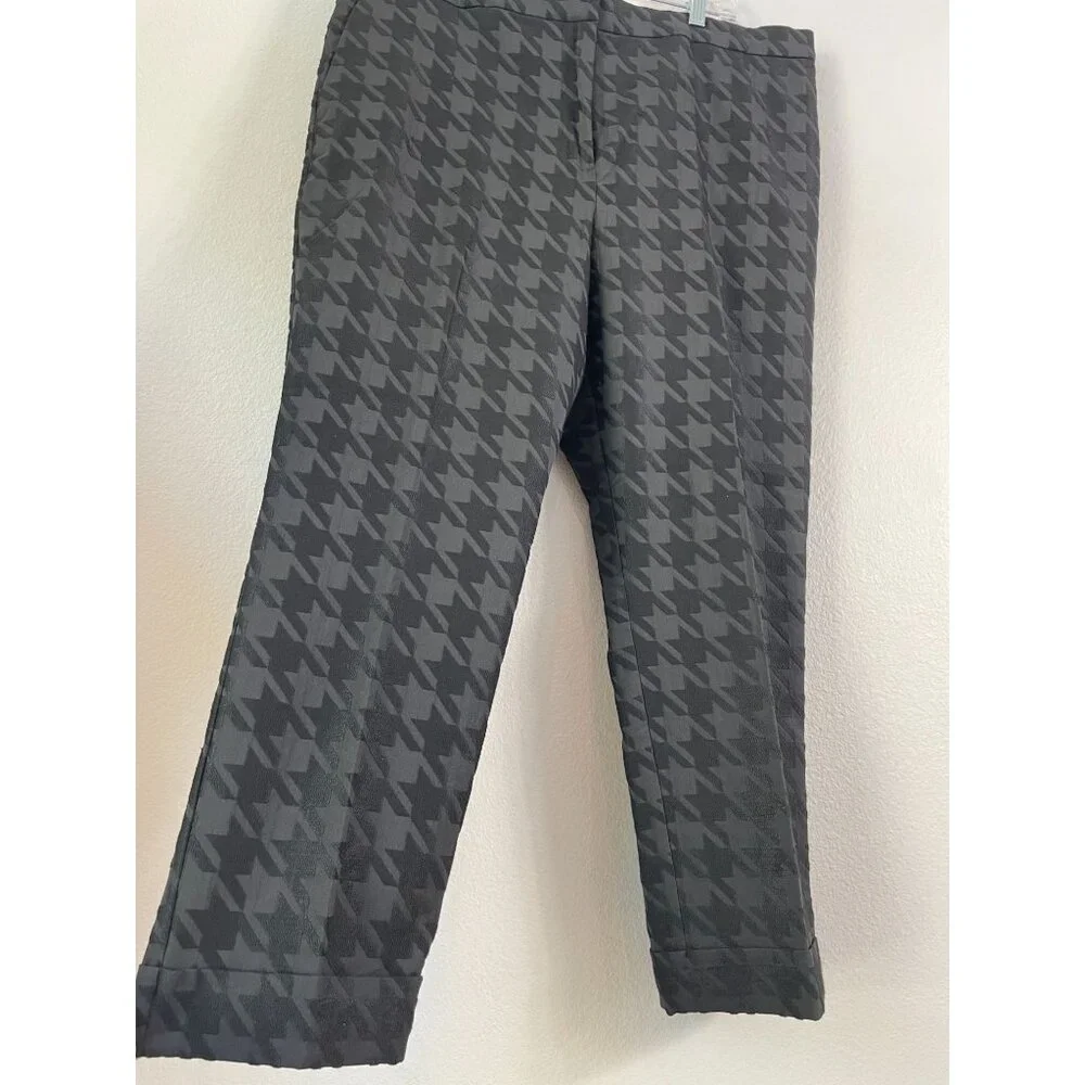 NEW Ann Taylor Womens Plus 18 Houndstooth High‎ Rise Slim Leg Ankle Pants